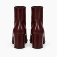 Women's Burgundy Leather Heeled Ankle Boots