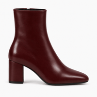 Women's Burgundy Leather Heeled Ankle Boots