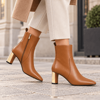 Women's Camel Leather Boots