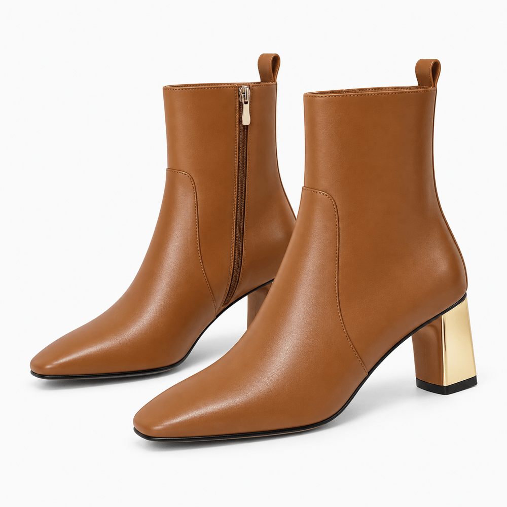 Women's Camel Leather Boots