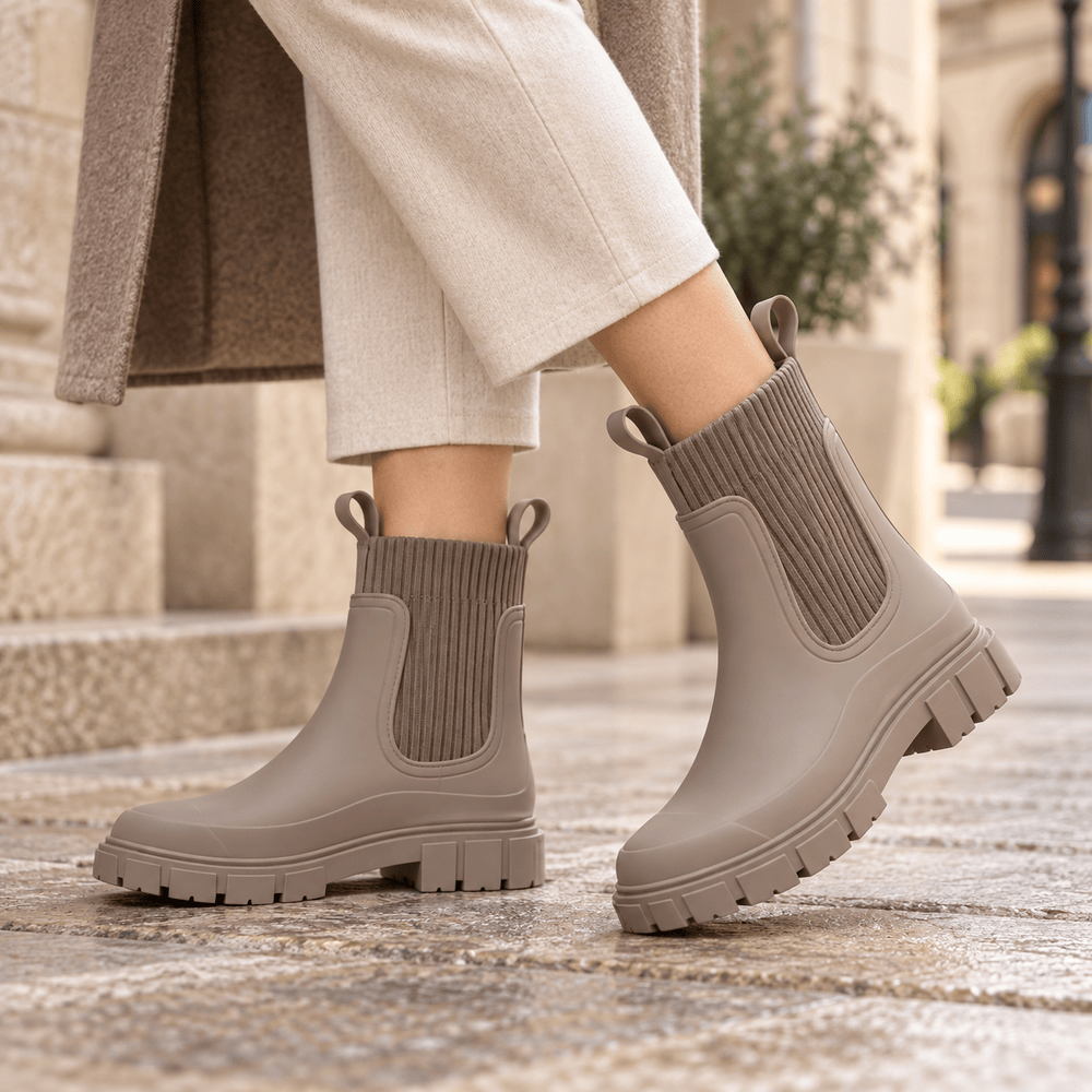Women's Chic Rubber Ankle Boots
