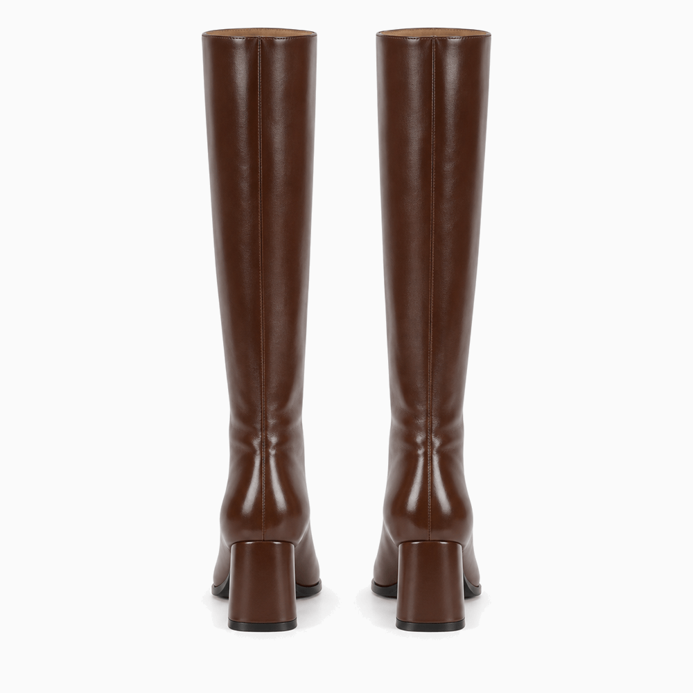 Women's Chocolate Brown Leather Boots