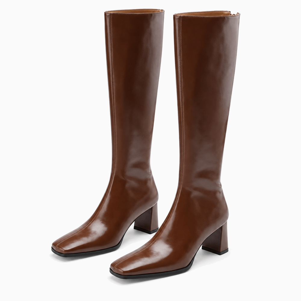 Women's Chocolate Brown Leather Boots