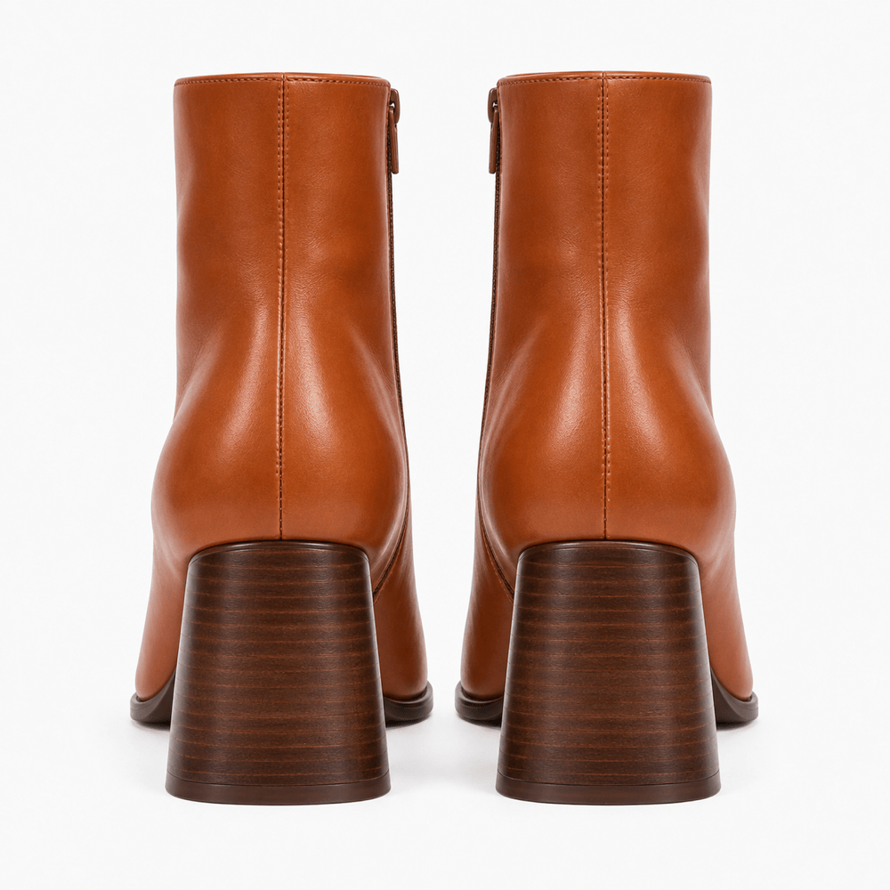 Women's Cognac Leather Boots