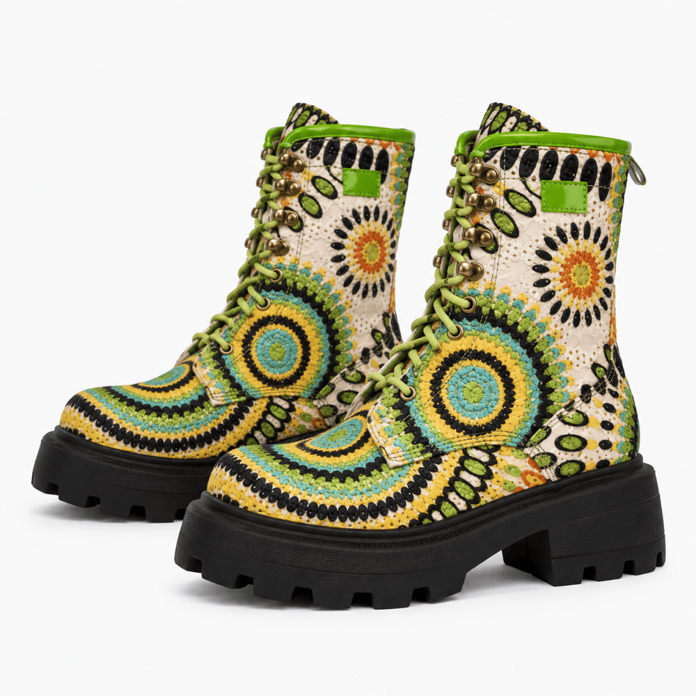 Women's Colourful Leather Ankle Boots