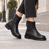 Women's Flat Leather Ankle Boots