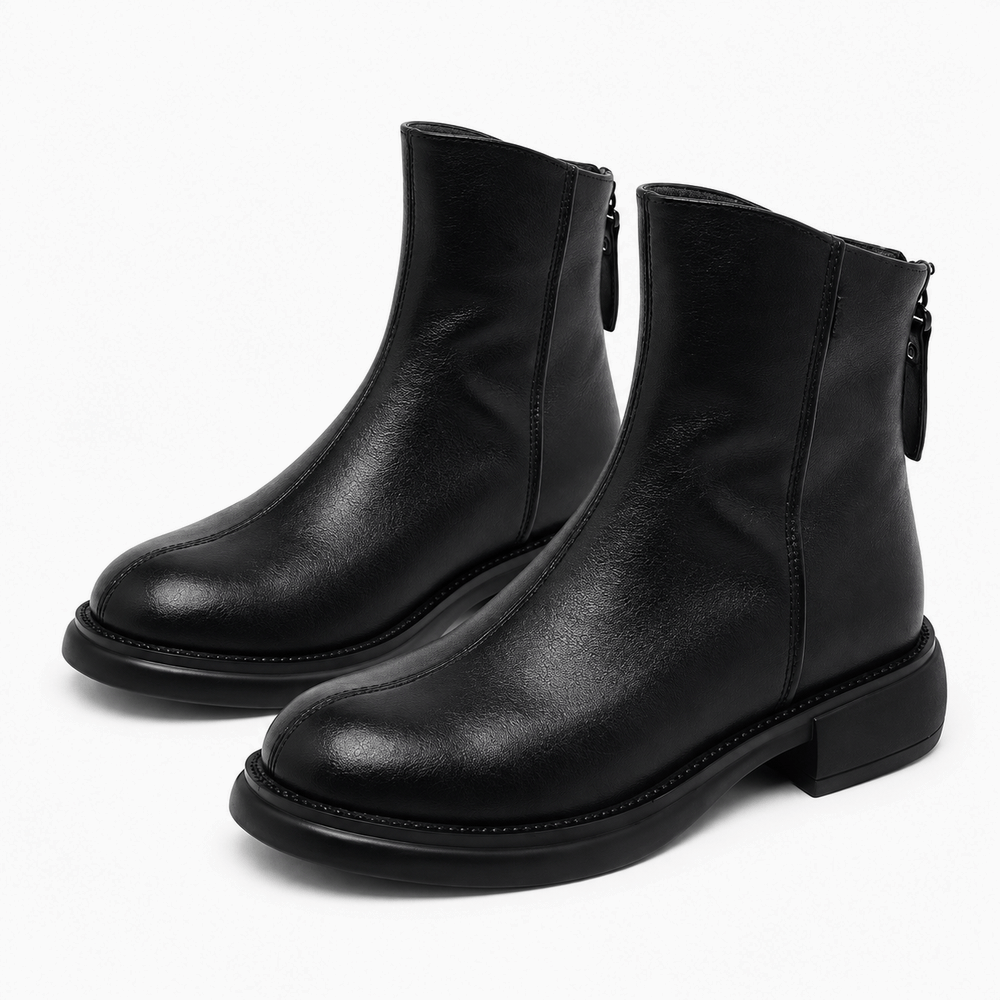 Women's Flat Leather Ankle Boots