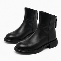 Women's Flat Leather Ankle Boots