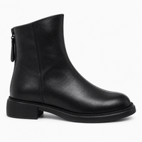 Women's Flat Leather Ankle Boots