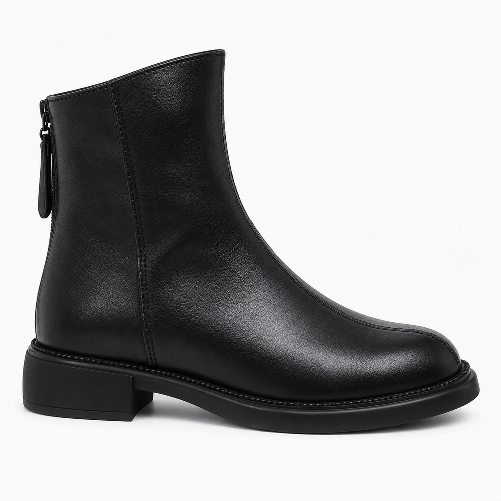 Women's Flat Leather Ankle Boots
