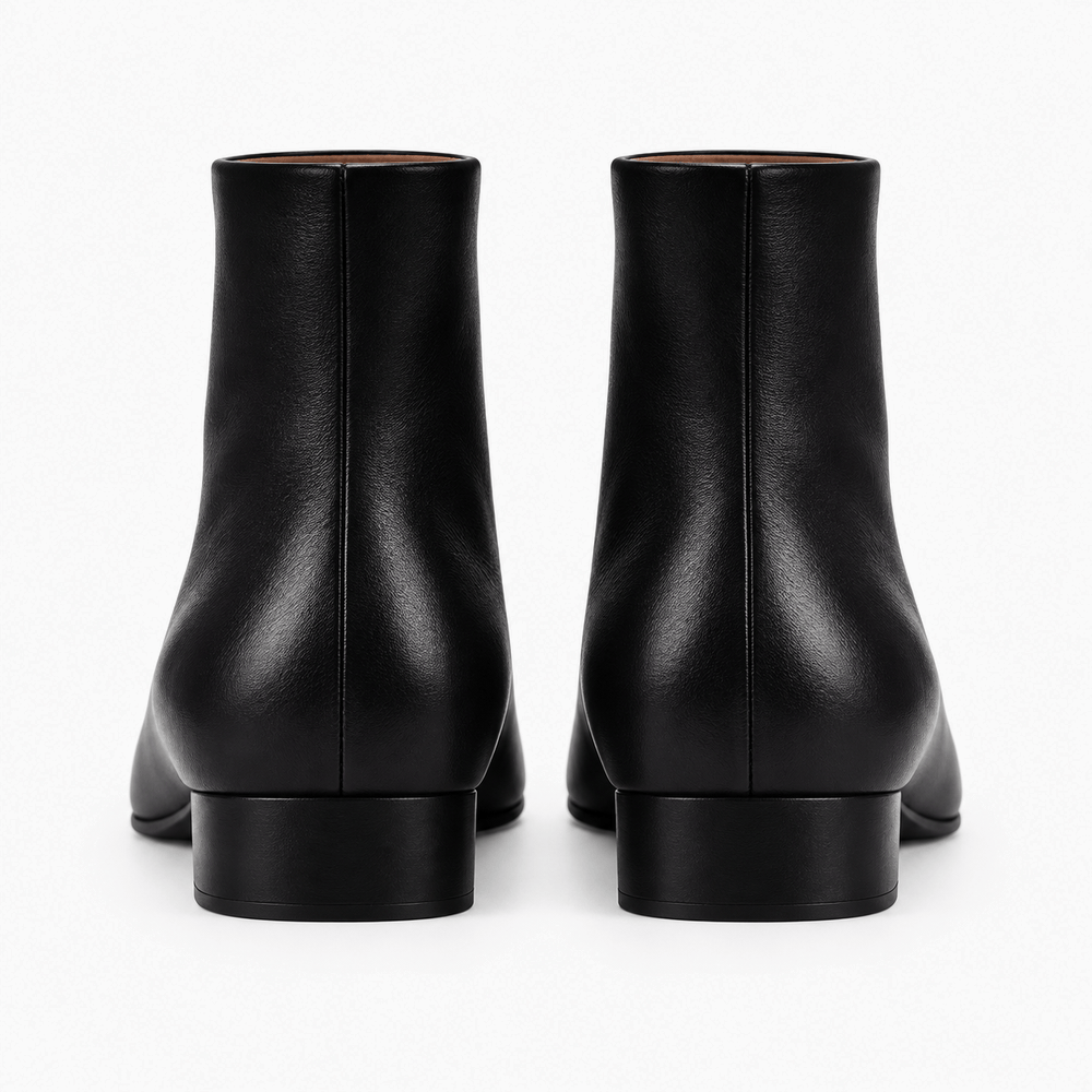 Women's Flat Pointed-Toe Leather Boots