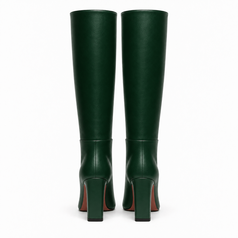 Women's Green Leather Boots