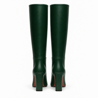 Women's Green Leather Boots