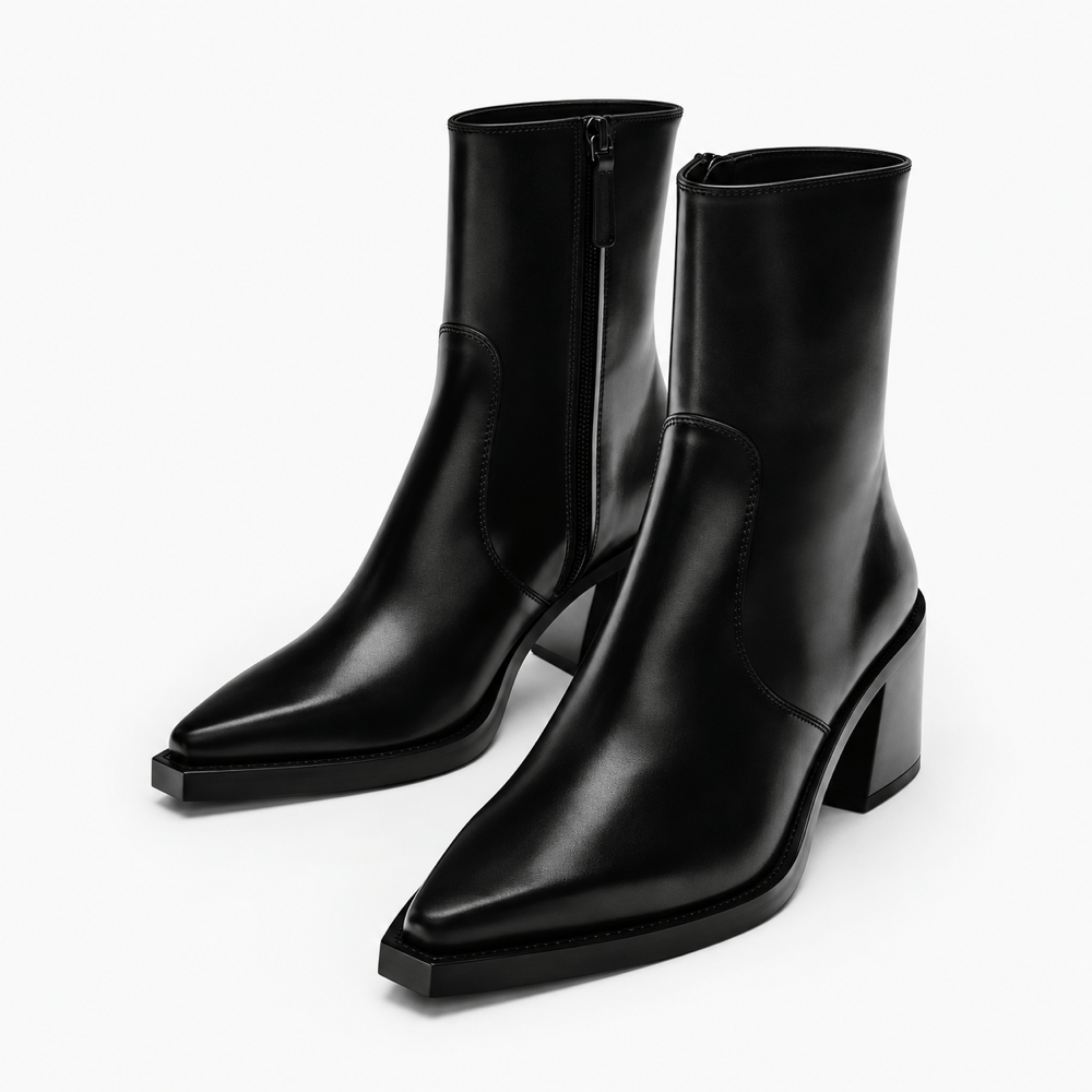 Women's Leather Heeled Ankle Boots