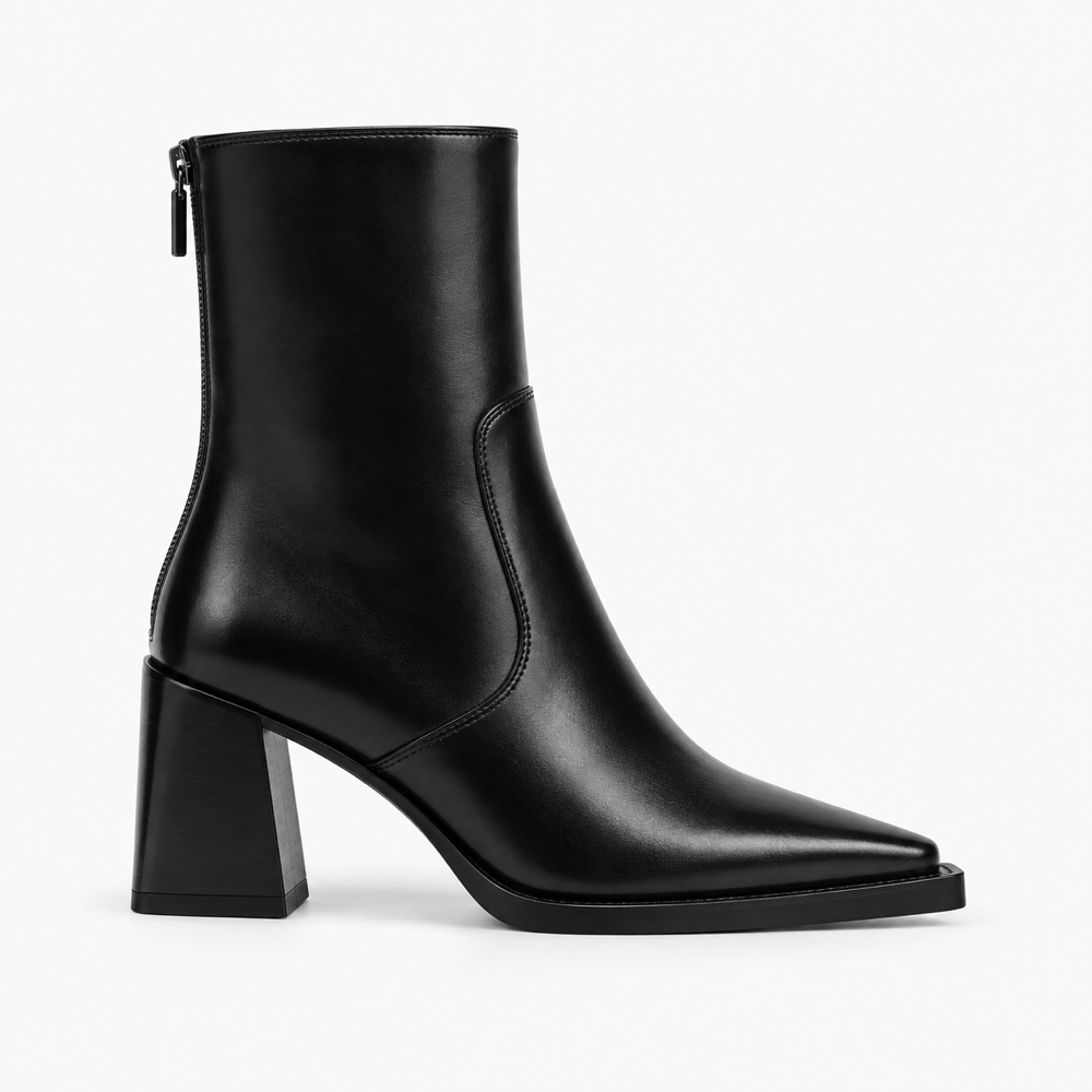 Women's Leather Heeled Ankle Boots