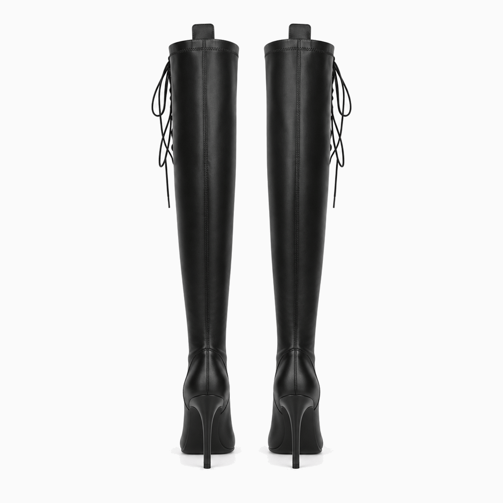 Women's Leather Heeled Lace-Up Ankle Boots