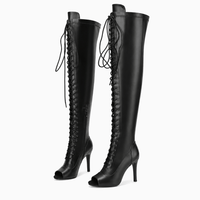 Women's Leather Heeled Lace-Up Ankle Boots
