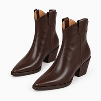 Women's Leather Western Ankle Boots