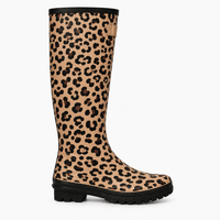 Women's Leopard-Print Rubber Rain Boots