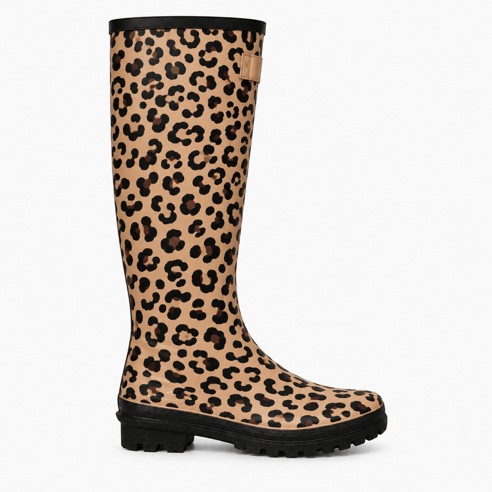 Women's Leopard-Print Rubber Rain Boots