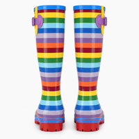 Women's Multicolour Rubber Rain Boots