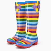 Women's Multicolour Rubber Rain Boots