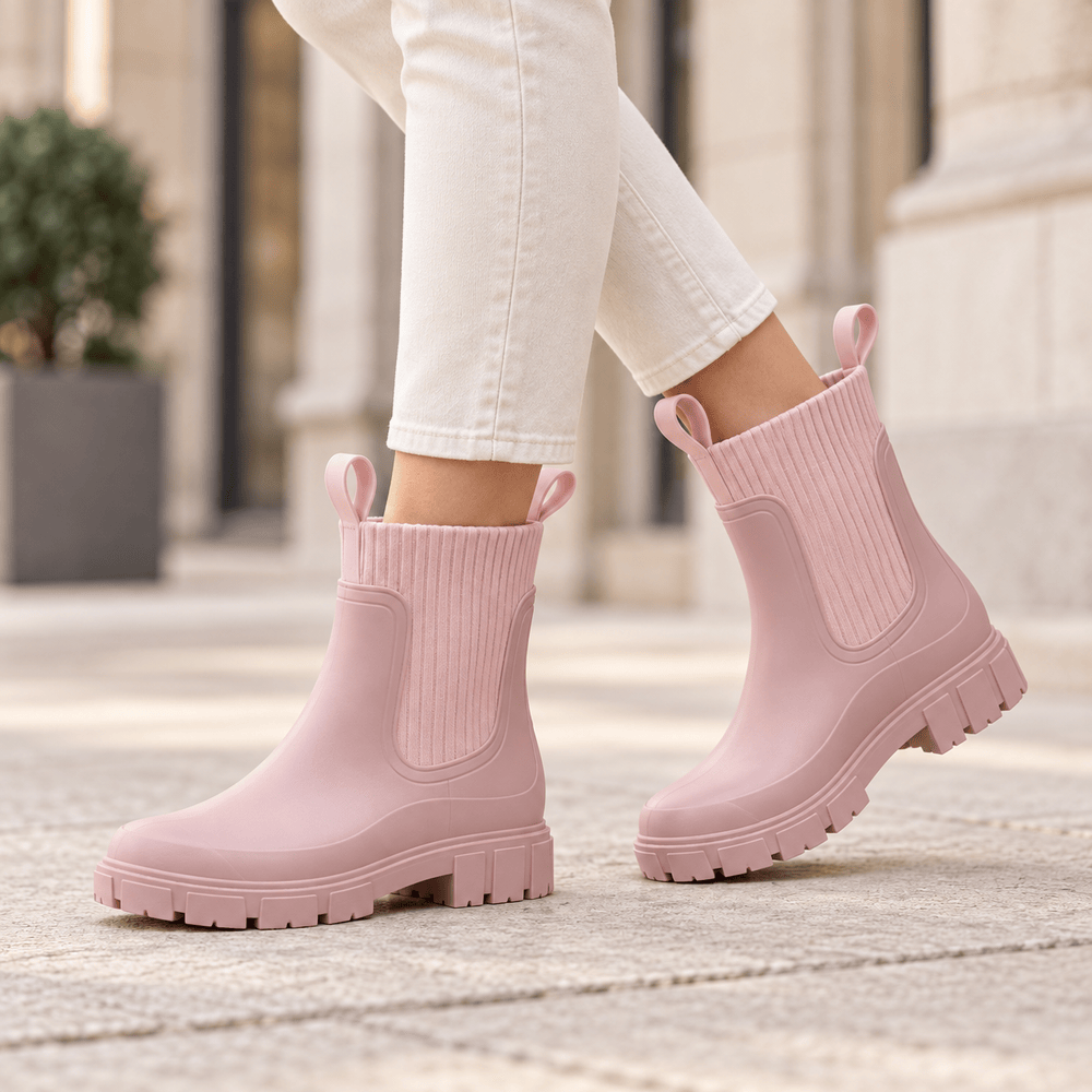 Women's Pink Rubber Boots
