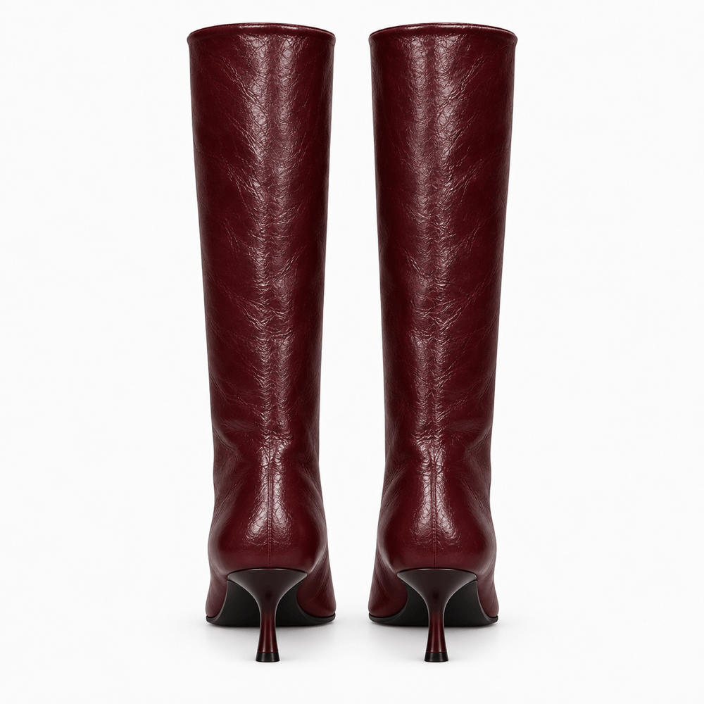 Women's Plum Leather Boots