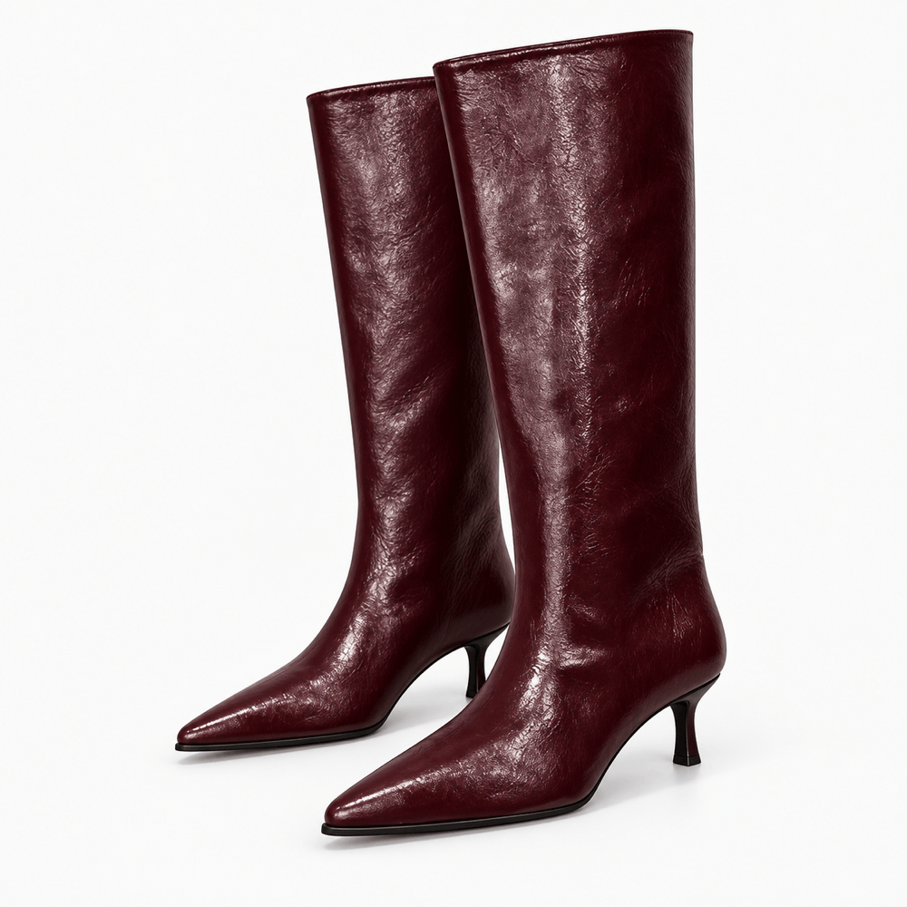 Women's Plum Leather Boots