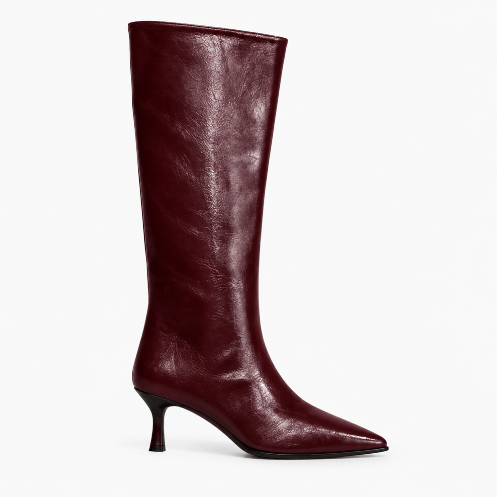 Women's Plum Leather Boots
