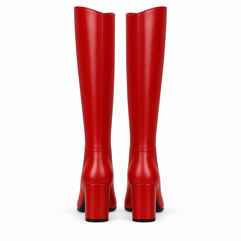 Women's Red Leather Boots
