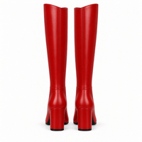 Women's Red Leather Boots