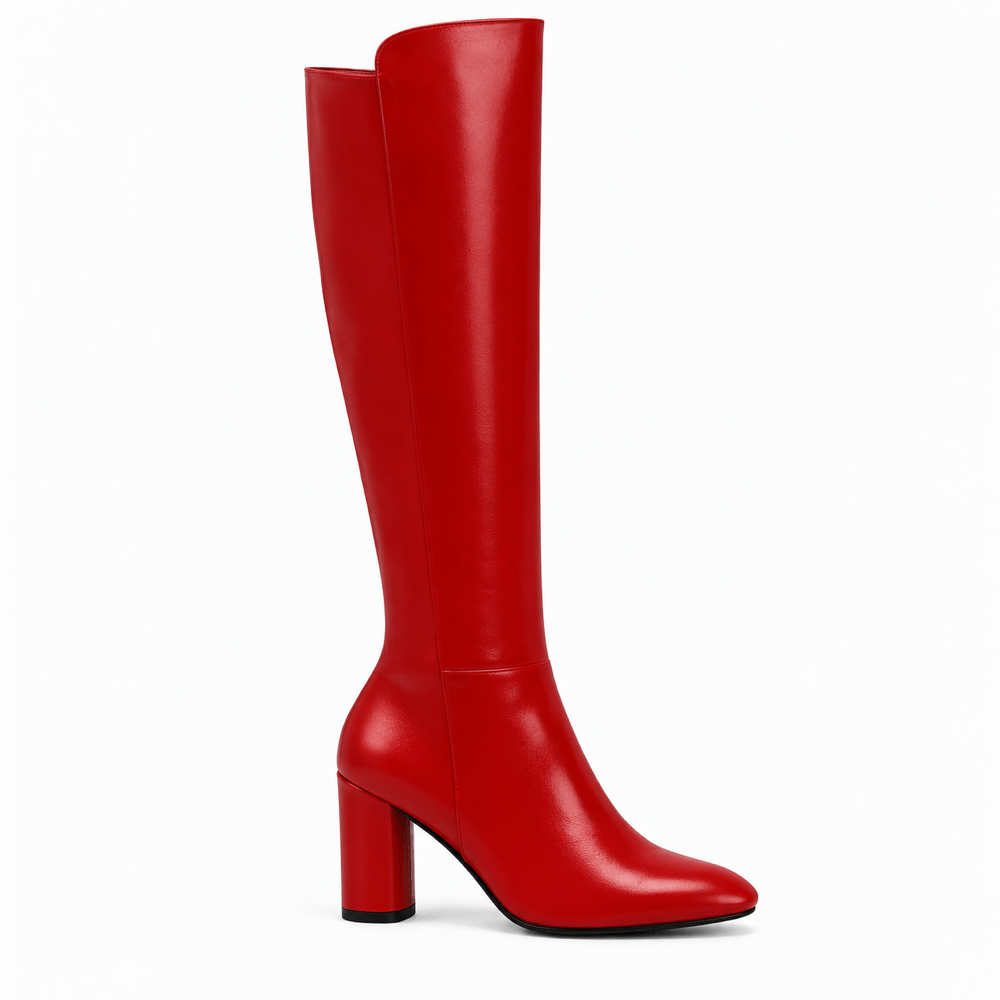 Women's Red Leather Boots