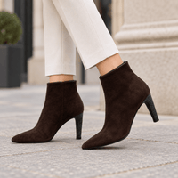Women's Suede Heeled Ankle Boots