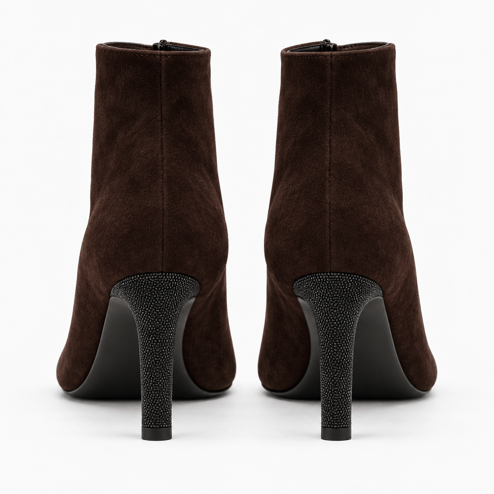 Women's Suede Heeled Ankle Boots