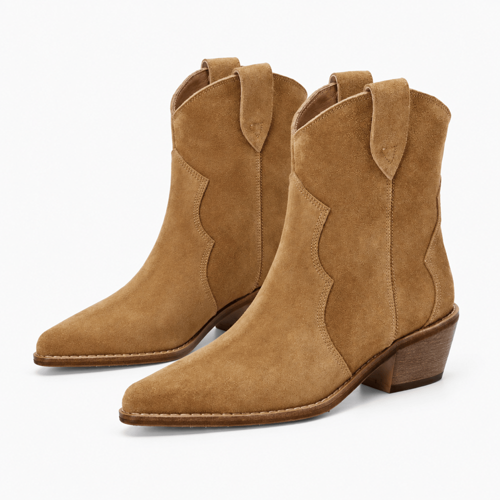 Women's Suede Low-Heeled Boots