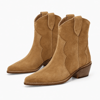 Women's Suede Low-Heeled Boots