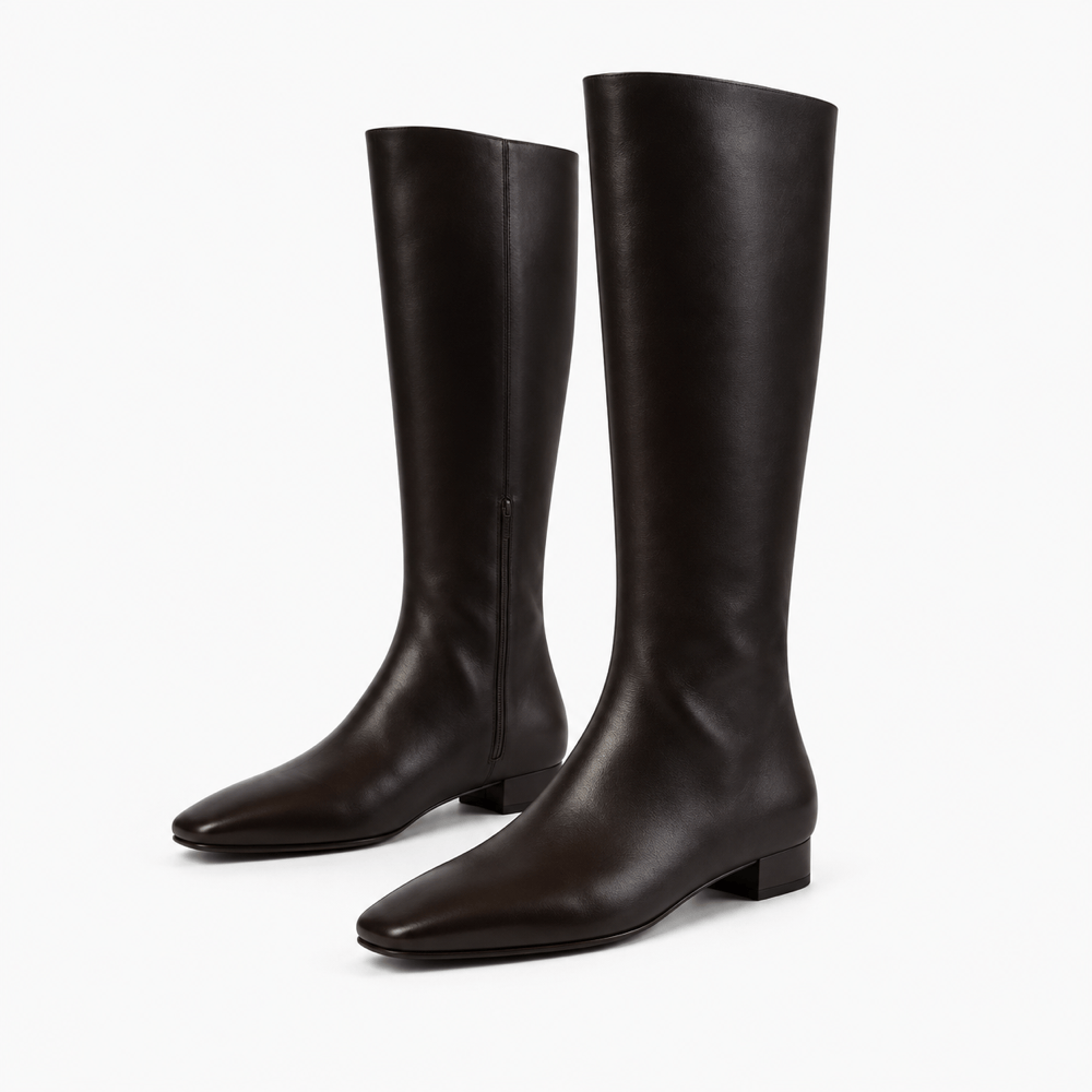 Women's Tall Black Leather Boots