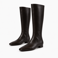 Women's Tall Black Leather Boots
