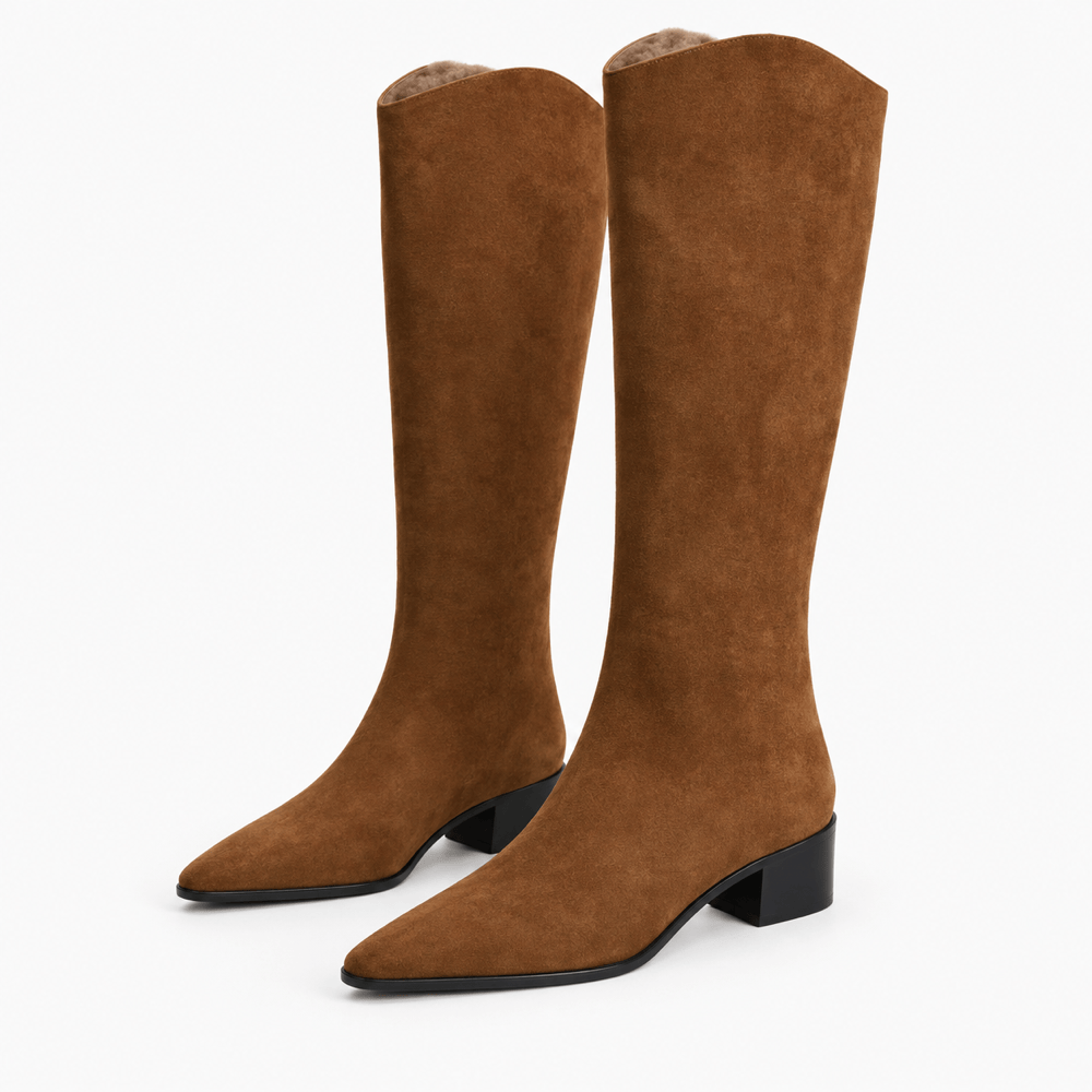Women's Tall Brown Leather Boots
