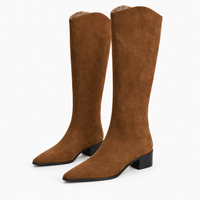 Women's Tall Brown Leather Boots