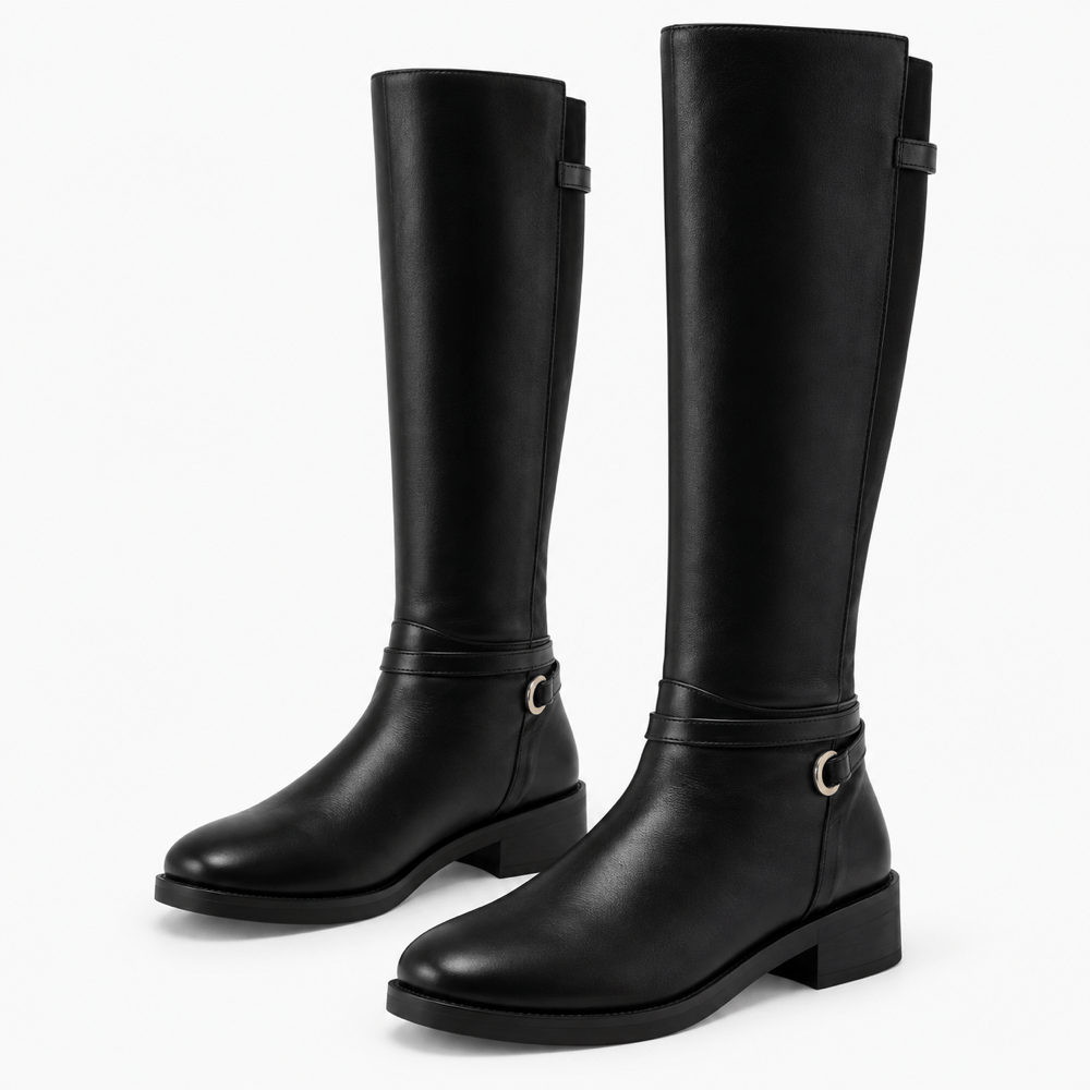 Women's Tall Flat Leather Boots