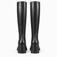Women's Tall Leather Block-Heeled Boots