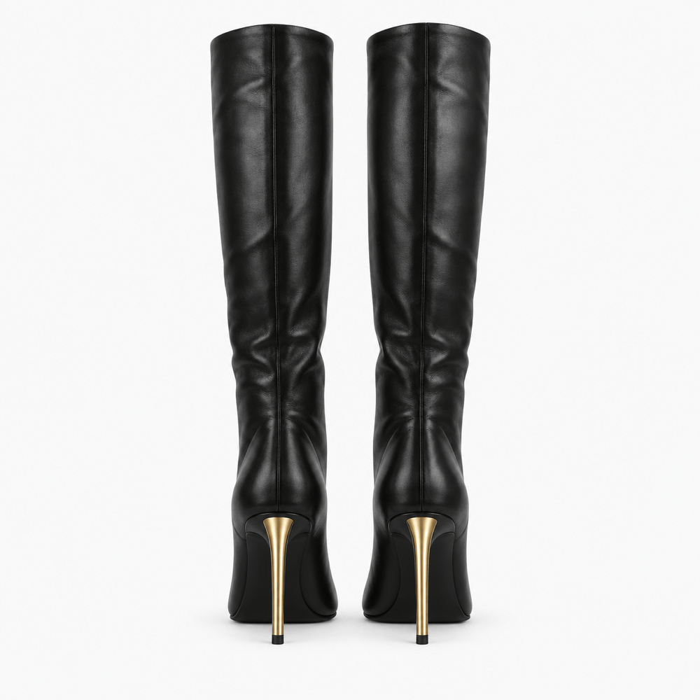 Women's Tall Leather Heeled Boots
