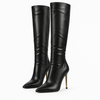 Women's Tall Leather Heeled Boots