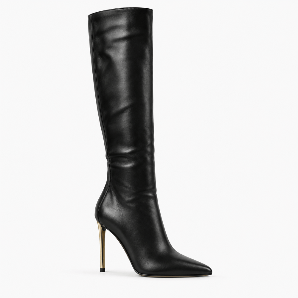 Women's Tall Leather Heeled Boots
