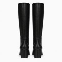 Women's Tall Leather Low-Heeled Boots