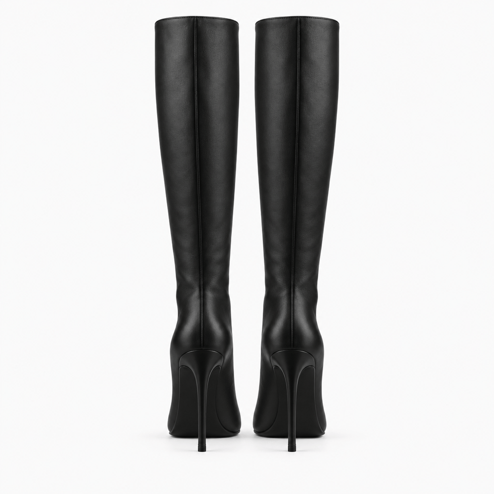 Women's Tall Leather Slim-Heeled Boots