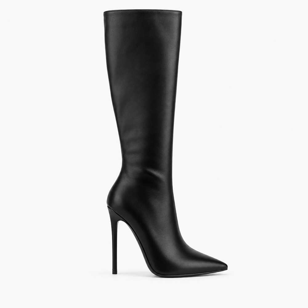 Women's Tall Leather Slim-Heeled Boots