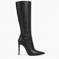 Women's Tall Leather Stiletto-Heeled Boots